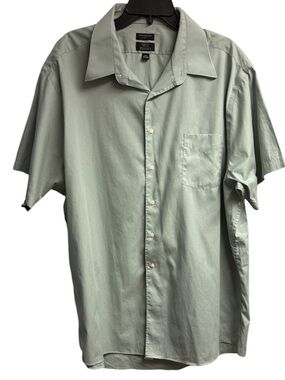 Covington Cotton Blend Button Up Dress Shirt Sage Green Size 18.5/XXL